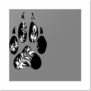 Feather Wolf Paw Print Posters and Art